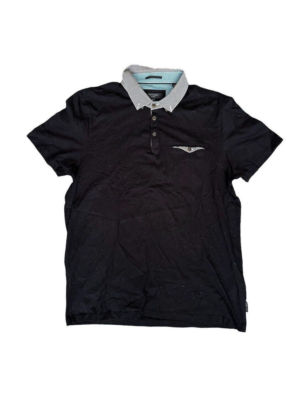 Ted Baker London Knit Black Collar Short Sleeve Polo Shirt Men’s Size 5 (XL)